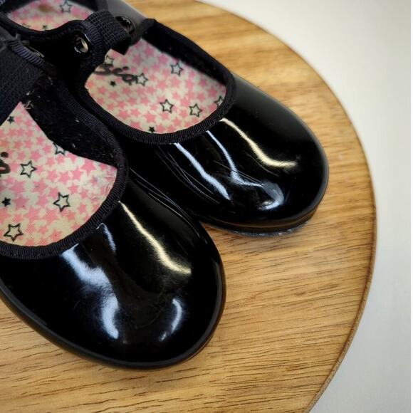 Capezio Jr. Tyette Tap Shoe - Child N625C Shiny Black Patent Size 9M Toddler - Picture 6 of 10